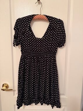 Hot Topic Skull Dot Ruffle Hem Dress